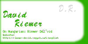 david riemer business card